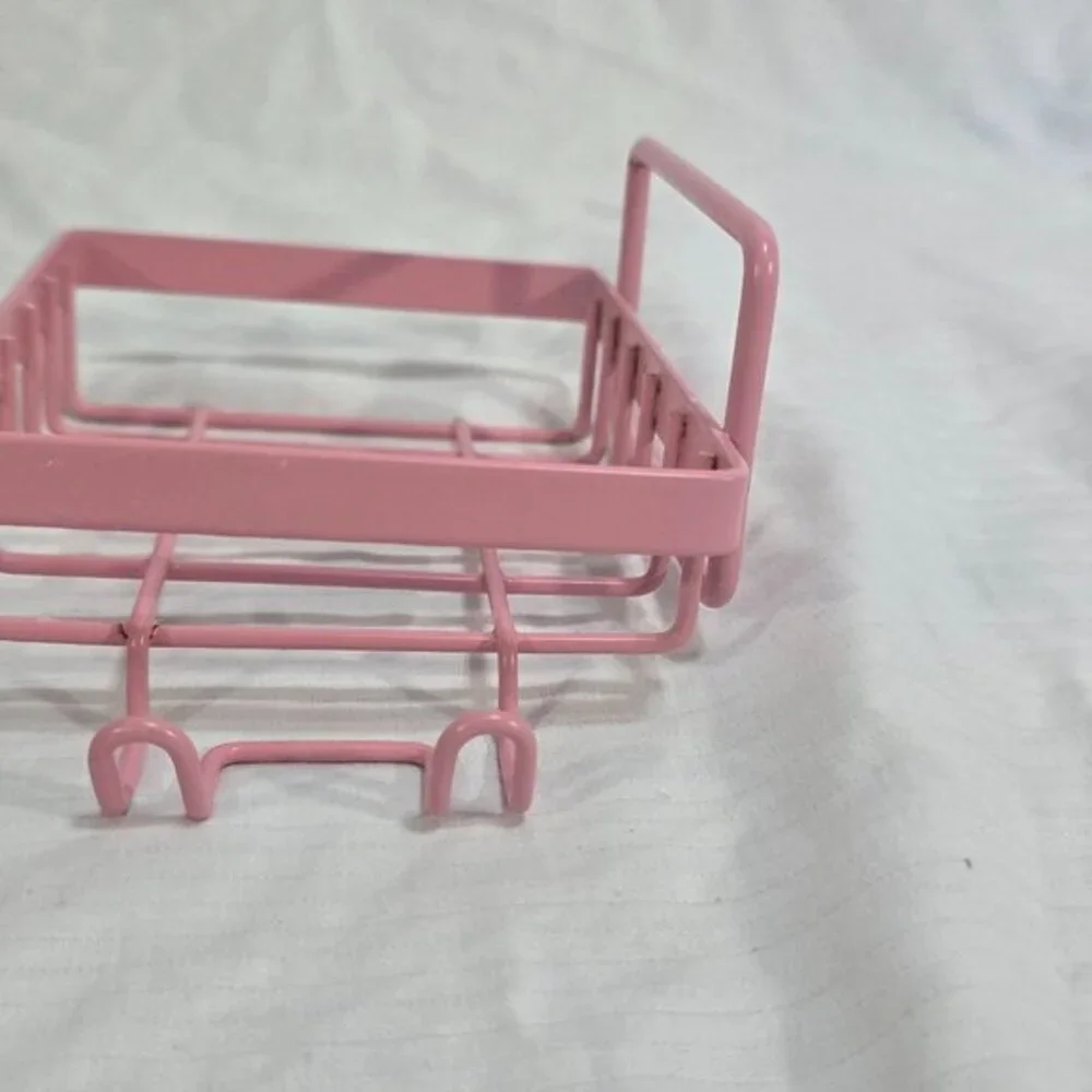 pink metal wire rust resistant‎ coating shower basket organizer storage caddy
